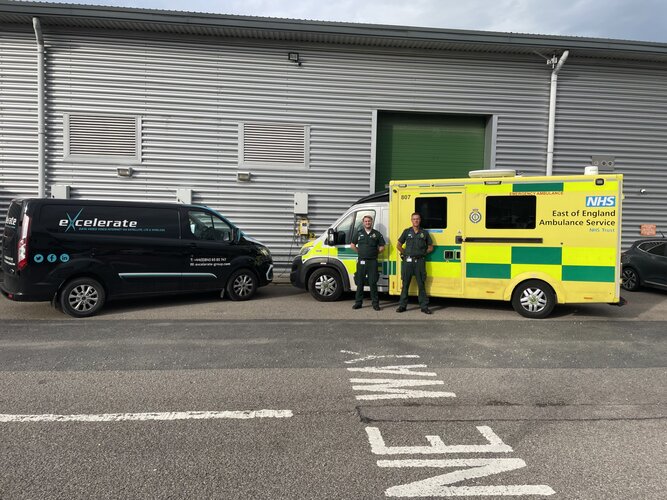 Phil Elvidge, ePCR Clinical Lead (left) and Rogan Day, Leading Operations Manager at East of England Ambulance Service.