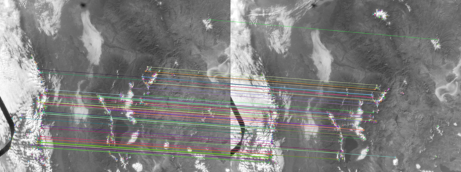 Feature extraction example taken from images captured by the Astro Pis