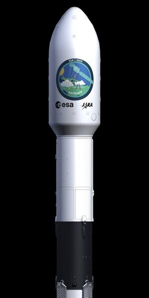 EarthCARE sticker on a Falcon 9 rocket