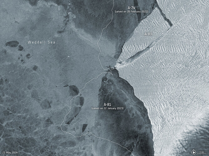 An iceberg roughly the size of the Isle of Wight has broken off the Brunt Ice Shelf in Antarctica on 20 May.