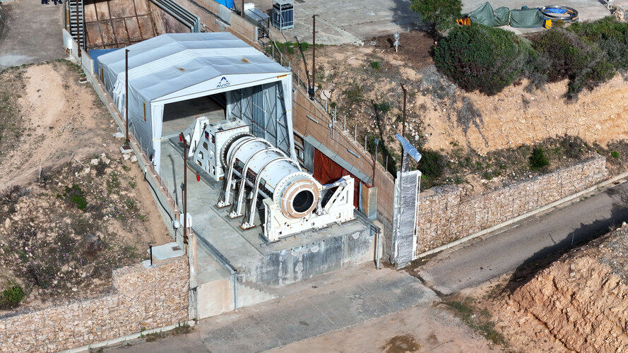 Zefiro-40 on its test stand in Sardinia