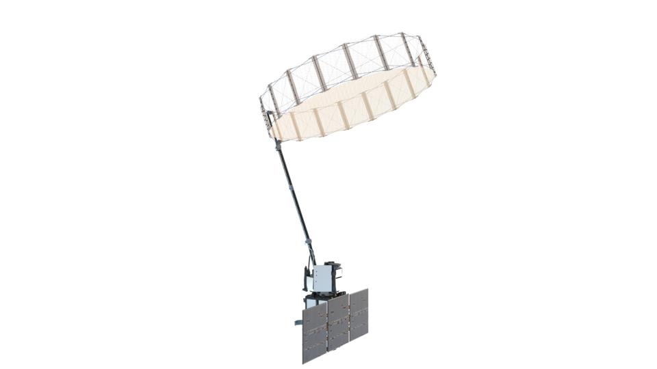 CIMR satellite with reflector deployed