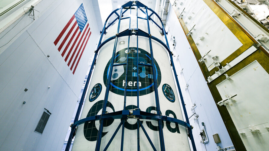 Hera encapsulated within its launcher fairing