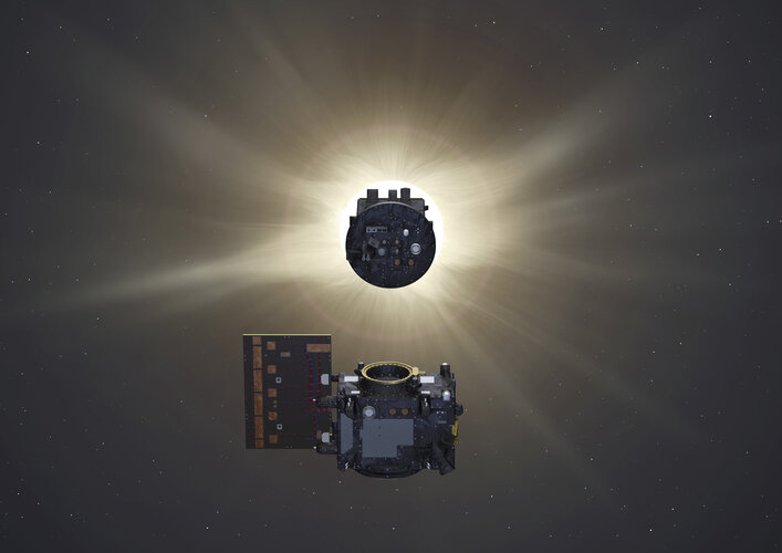 Proba-3 Occulter eclipsing Sun for Coronagraph spacecraft