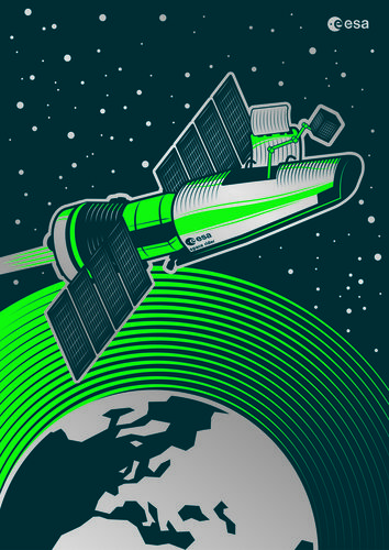Silver Journeys – Space Rider woodcut poster