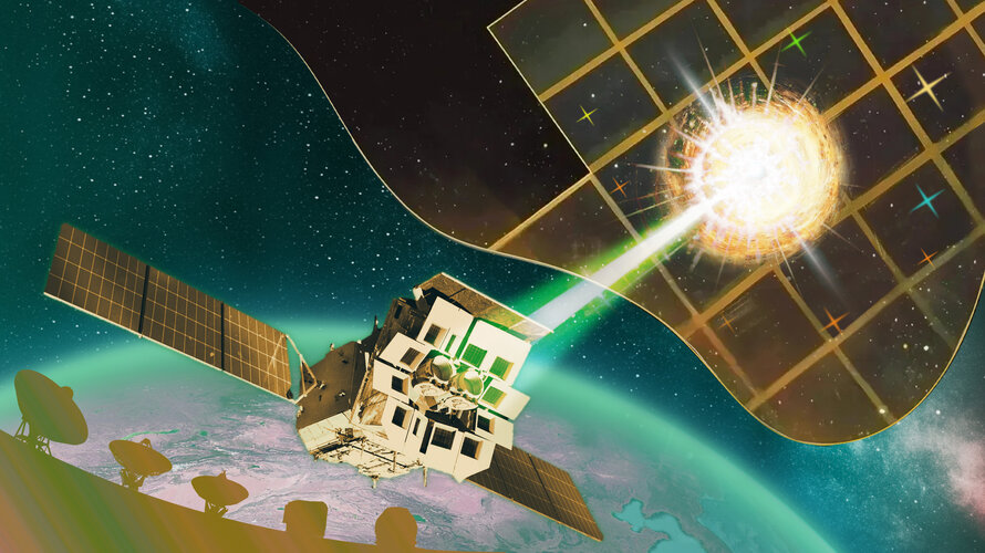 Einstein Probe detects ancient X-ray burst (artist impression)