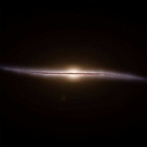The best Milky Way map, by Gaia (artist impression, edge-on)