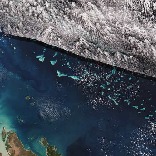 This Copernicus Sentinel-2 image shows part of one of the world’s natural wonders – the Great Barrier Reef in the Coral Sea off the east coast of Queensland, Australia.