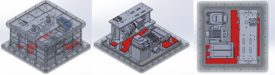 Rendered view of the AIM payload highlighting its internal components including the flow system, optics, and sensors