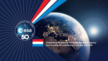 Panel/slide for celebrating 20 years of Luxembourg membership/ 50 years of ESA 