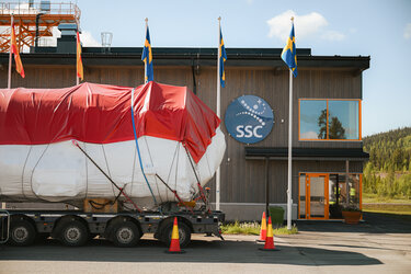 Themis arrives at the Esrange Space Centre