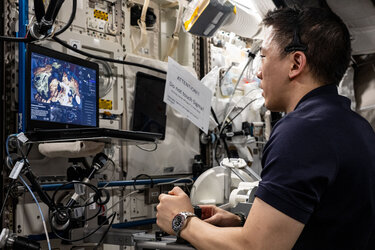 NASA astronaut Jonny Kim operates European robots from the International Space Station