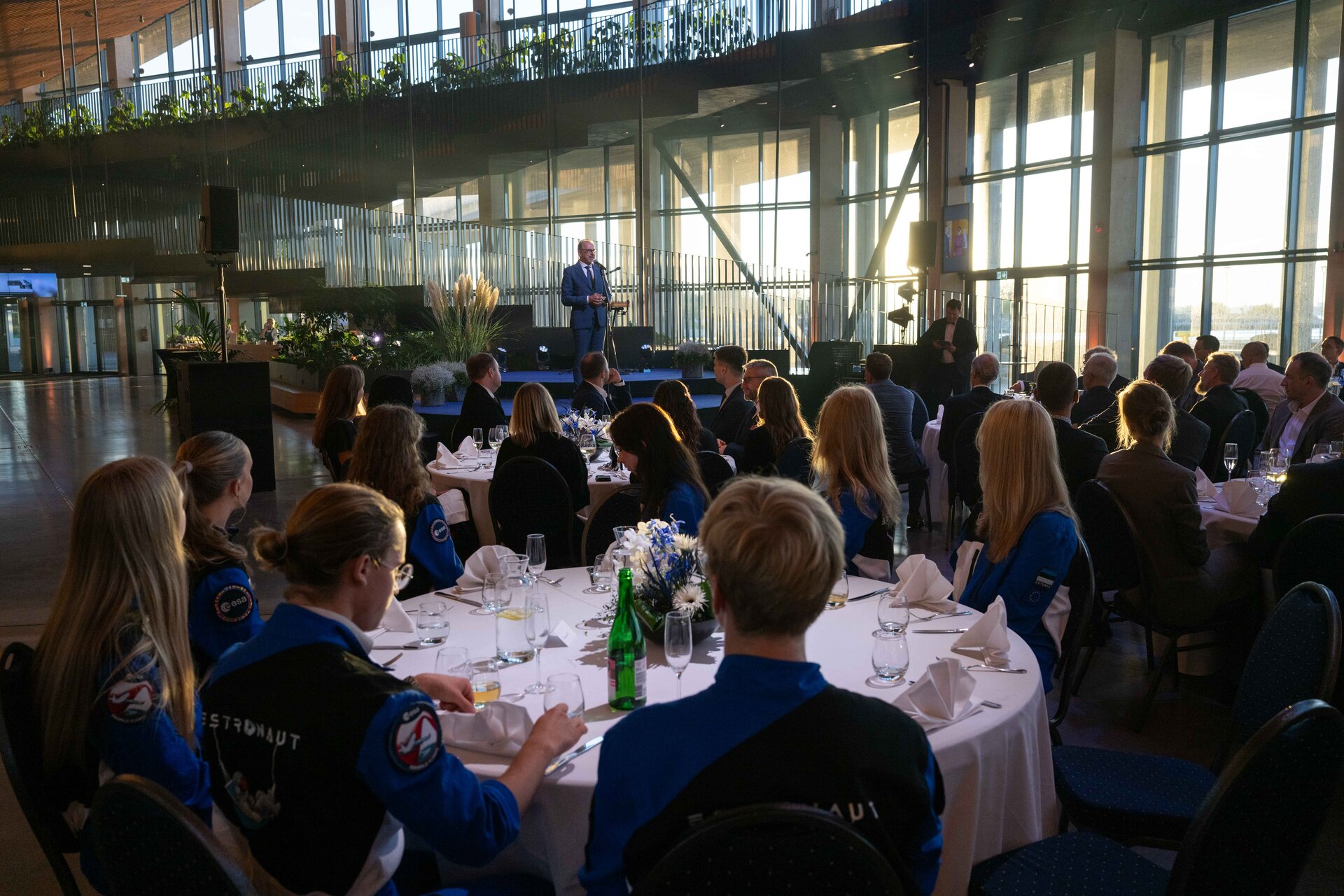 ESA Director General Josef Aschbacher speaks at a celebration of Estonia's 10 years of ESA membership