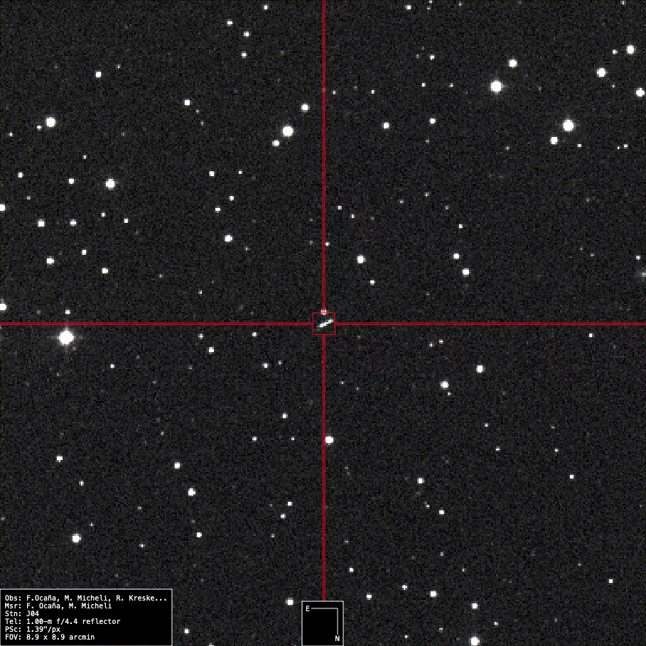Rumba was observed from ESA's Optical Ground Station on 21 October, shortly before Rumba reentered the atmosphere.