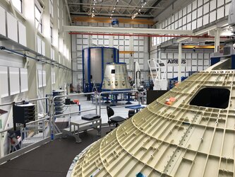 Vinci thrust frame and Vulcain aft bay at Airbus factory in the Netherlands