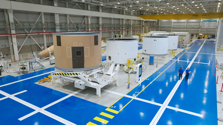 Ariane 6 parts in construction at Airbus facility in Spain