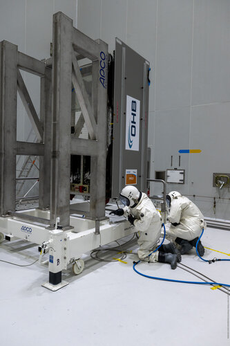Specialists fuelling Galileo satellites