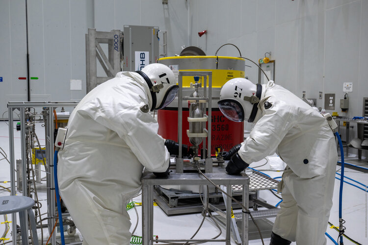 Specialists in SCAPE suits fuelling Galileo satellites