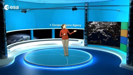 Two images of Europe at night compare light sources in 1992 and 2010.